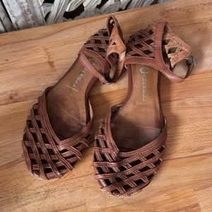Jeffrey Campbell Mindy 2 Flat Sandals, Size 8, Brown Leather